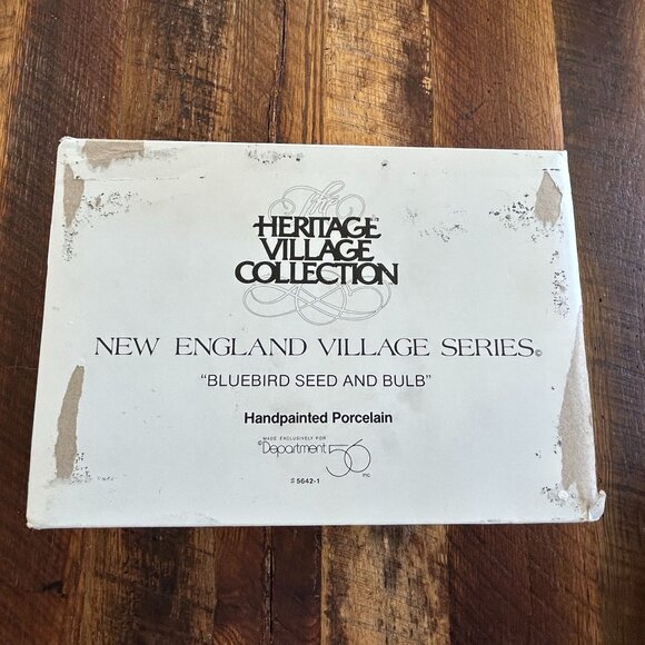 Heritage Village Collection Bluebird Seed & Bulb Handpainted Porcelain House Dep - Picture 3 of 16